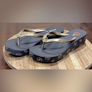 Michael Kors Black and Gold Sandals